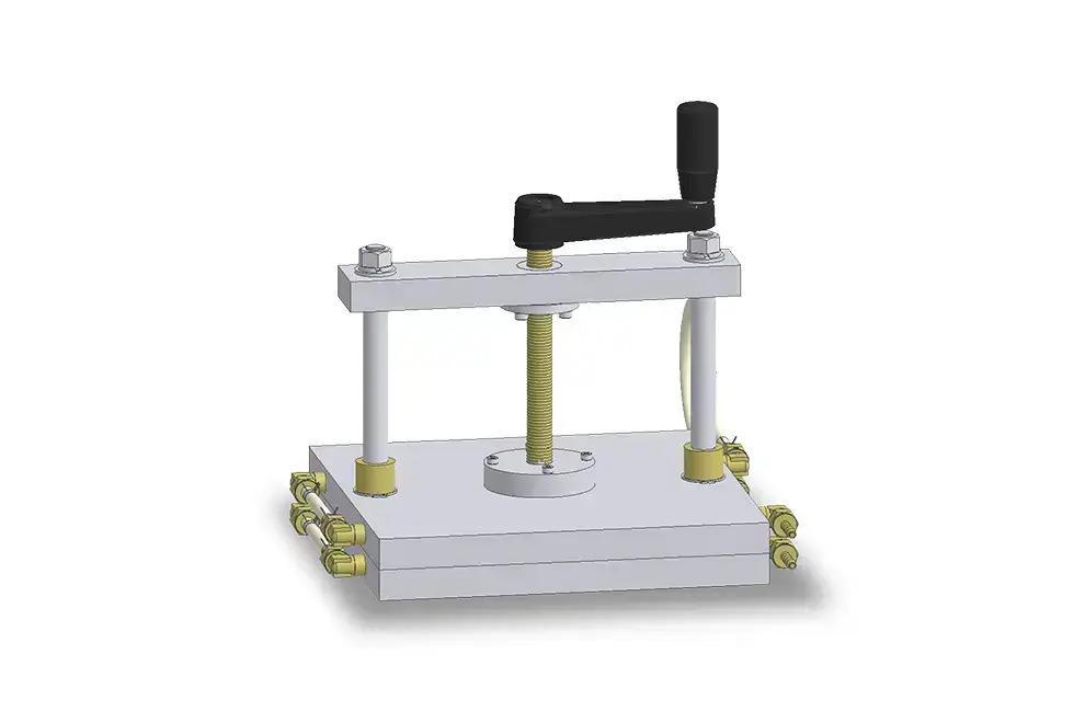 簡易手動ネジ式冷却プレス